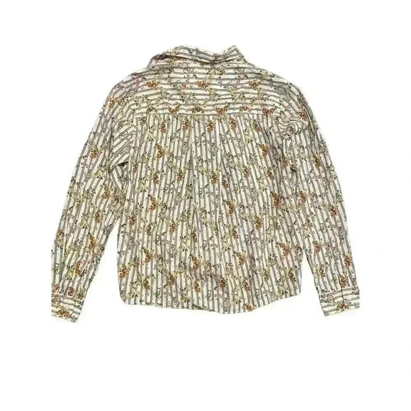 Frank & Eileen Silvio Untuckable Button-Up Shirt Floral Stripe Small S NEW Blue - Picture 4 of 5